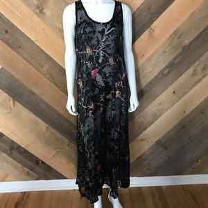 Citron Santa Monica Semi Sheer Silk floral dress Med